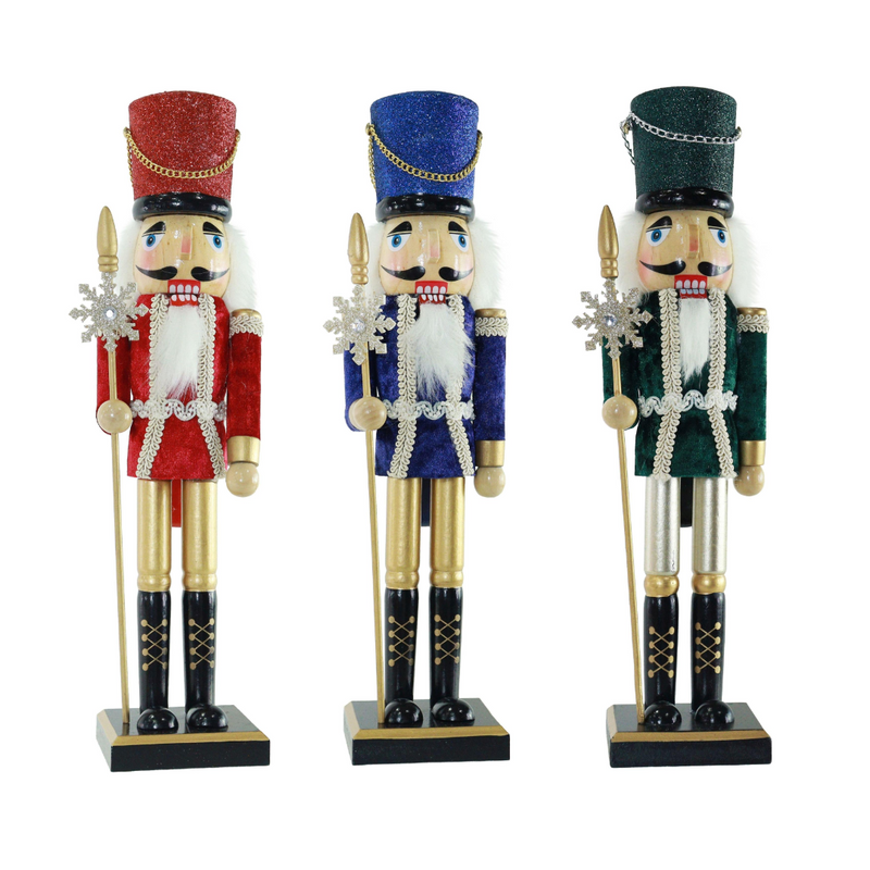 Assorted velvet crush Christmas nutcracker 38cm