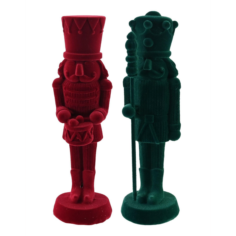Flocked Christmas nutcracker 17cm assorted design
