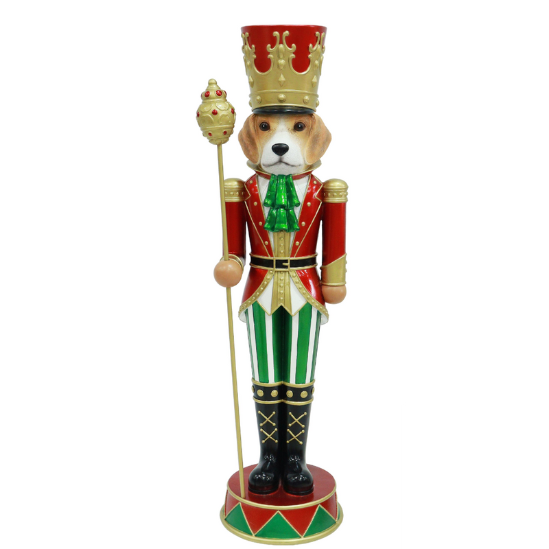 Large resin regal dog Christmas decoration 92cm