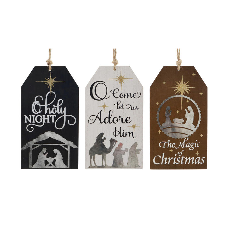Assorted hanging Nativity Christmas sign