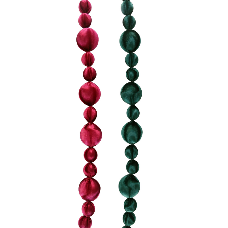 Assorted velvet bauble Christmas garland 1.8m