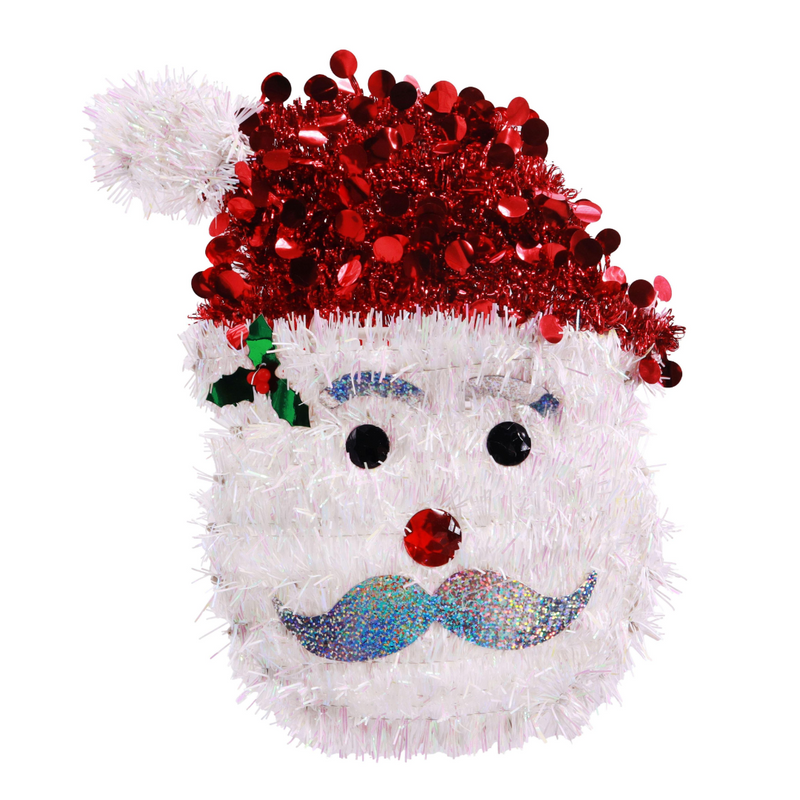 Tinsel Santa Christmas plaque decoration