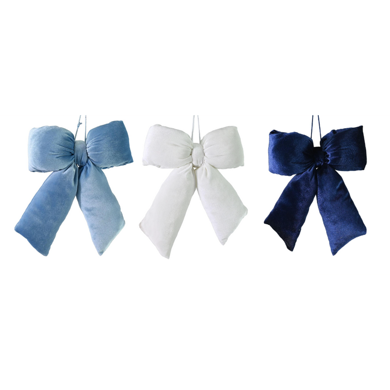 Assorted blue puffy Christmas bow