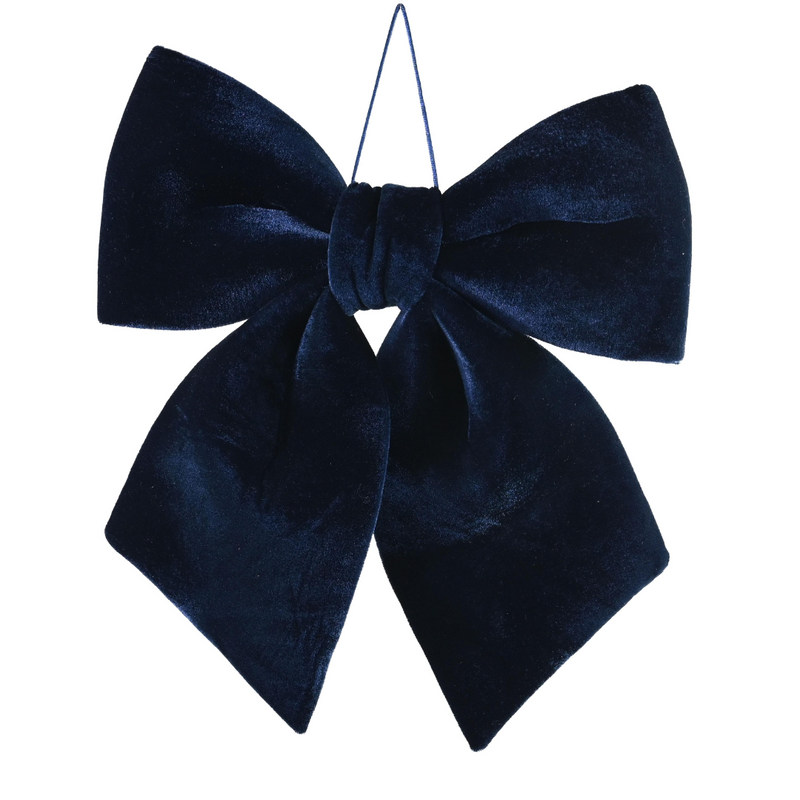Midnight velvet hanging Christmas bow