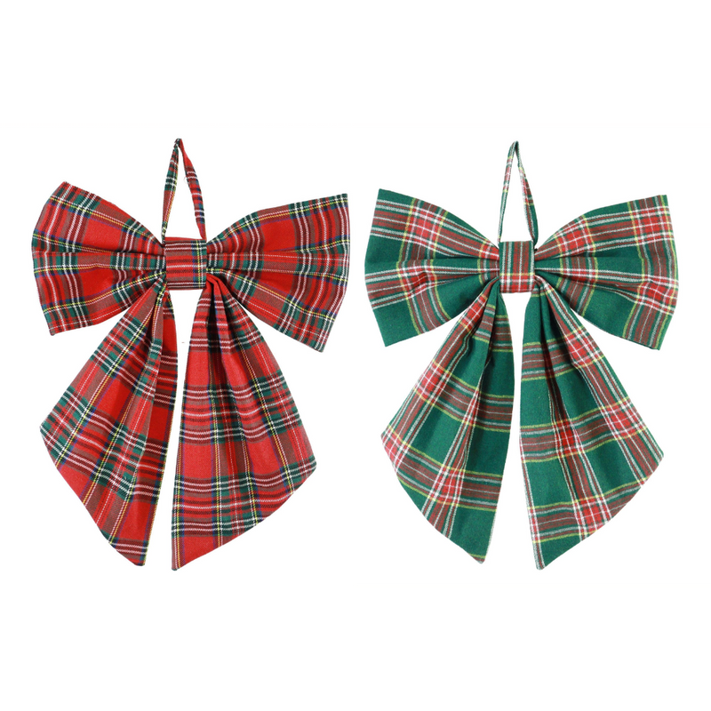 Assorted large Highland tartan Christmas bow