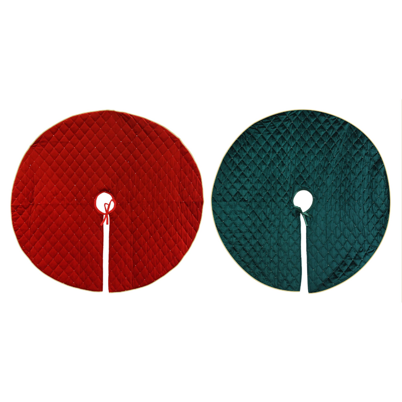 Assorted luxe quilted Christmas tree skirt 100cm