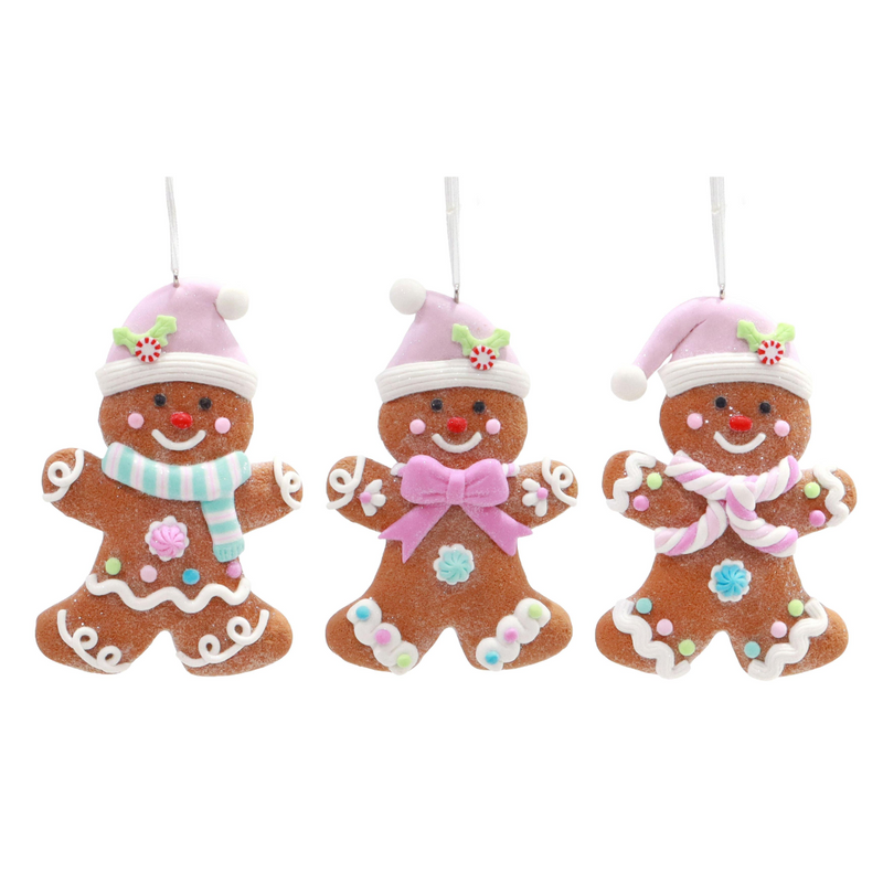 Assorted hanging sweet gingerbread Christmas decoration 12cm