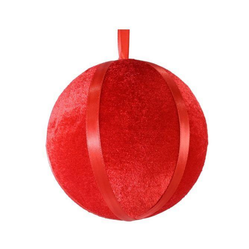Red velvet circus Christmas bauble 12cm