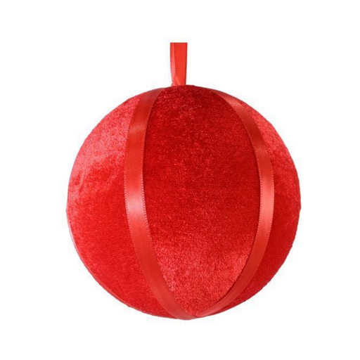 Red velvet circus Christmas bauble 12cm