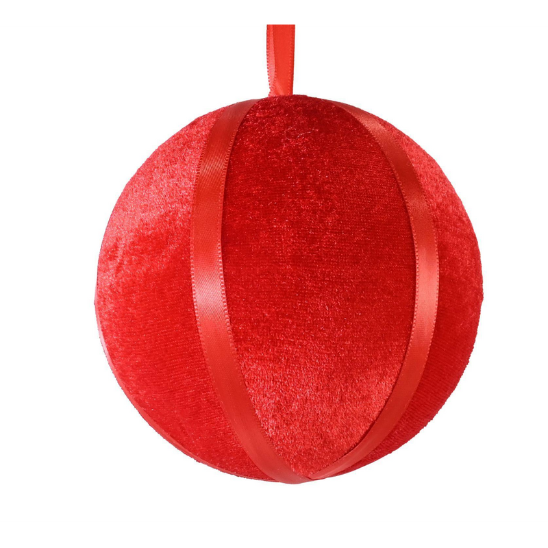 Red velvet circus Christmas bauble 15cm