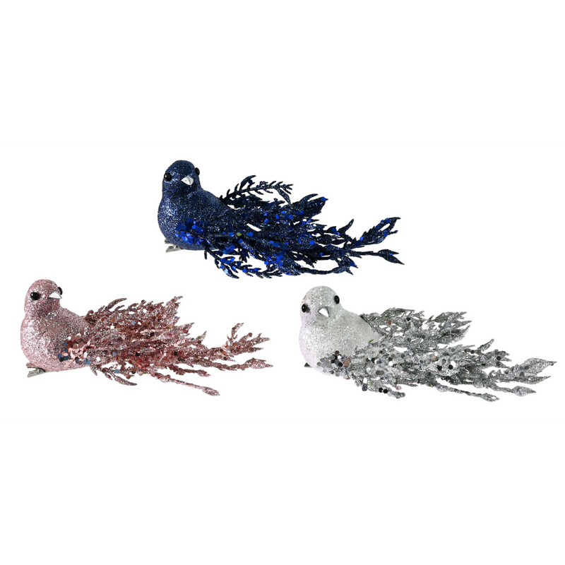 Assorted fantail glitter Christmas clip