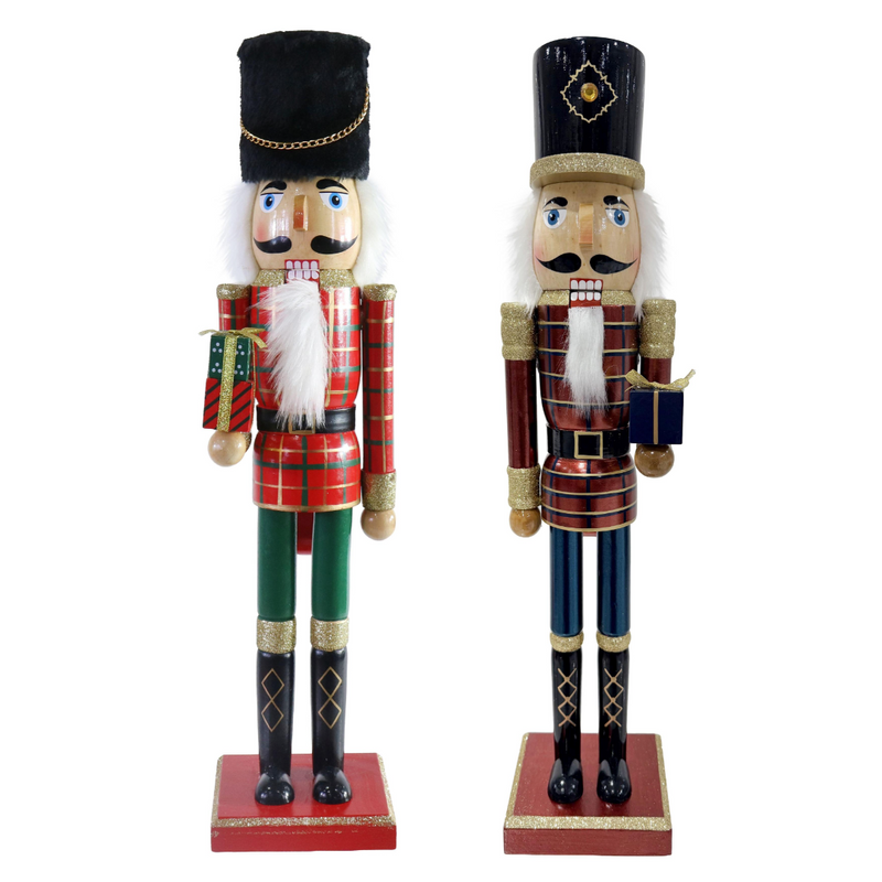 Assorted Highland tartan Christmas nutcracker 50cm