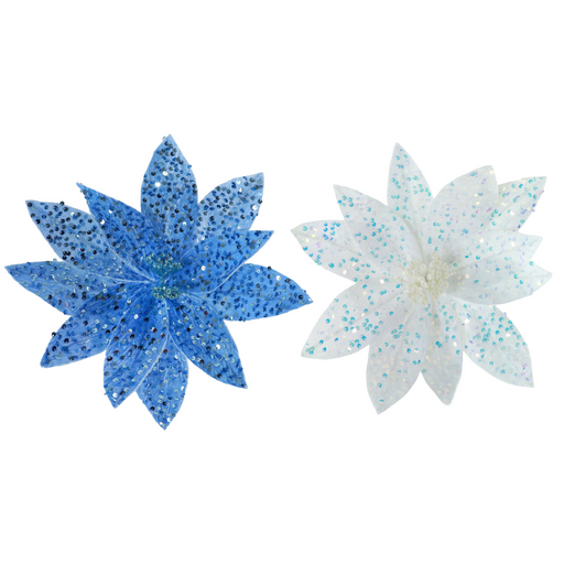 Assorted moonlit sequin poinsettia Christmas clip