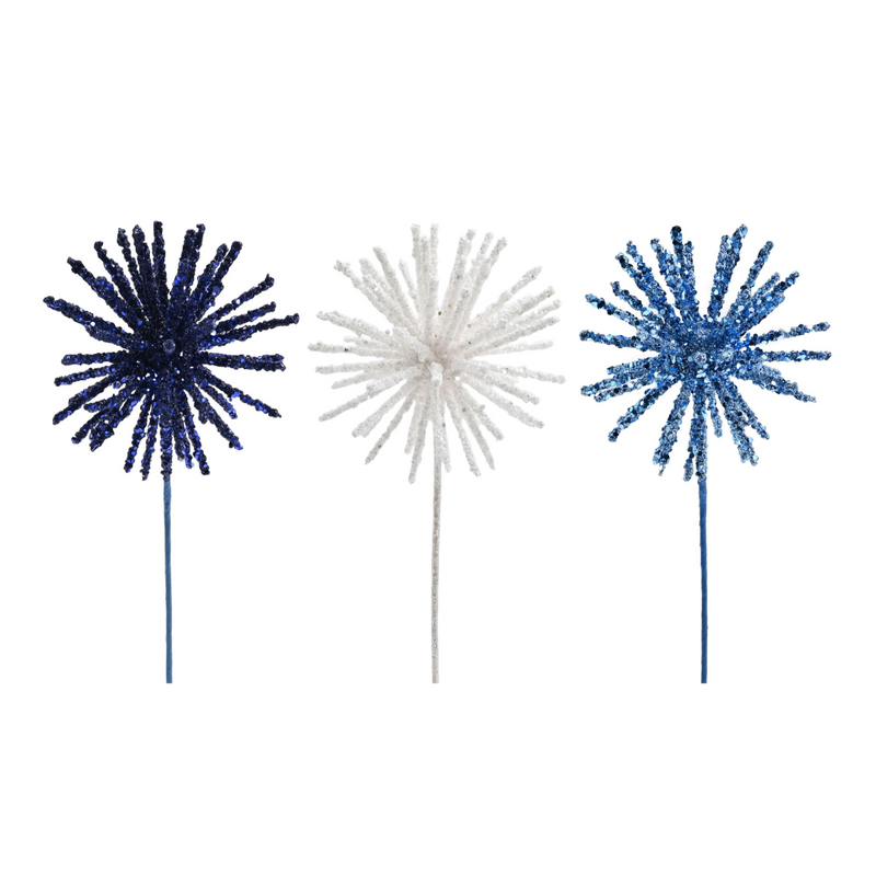 Assorted glitter sparkler Christmas pick 46cm