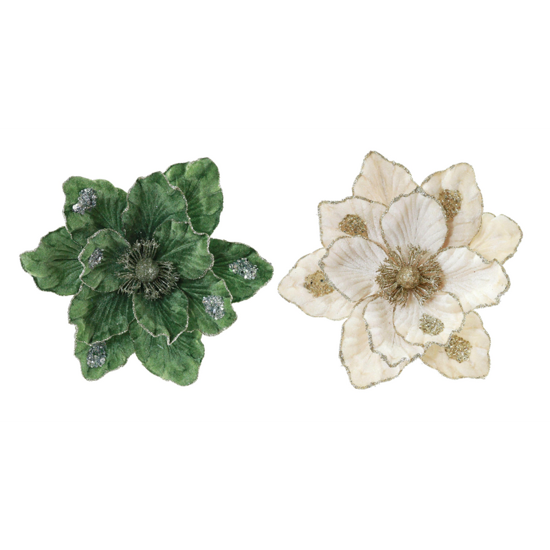Assorted garden velvet magnolia Christmas clip