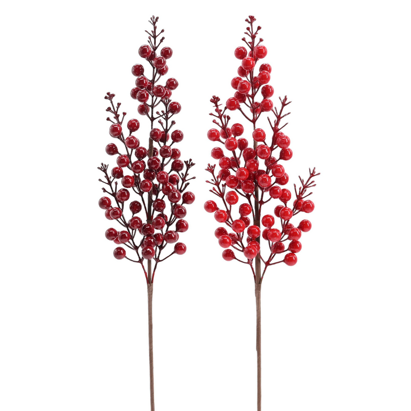 Assorted glossy berry Christmas pick 50cm