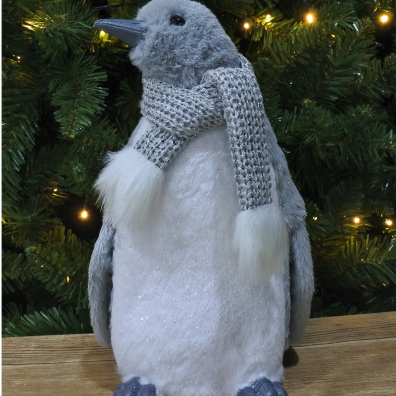 Christmas Glitter Plush Penguin 30cm