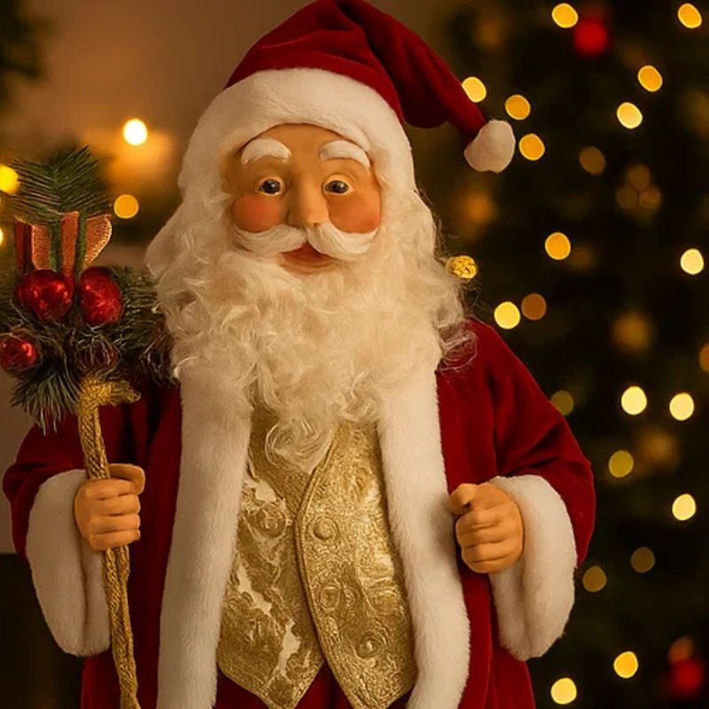 SANTA RESIN FACE FIGURE 46cm