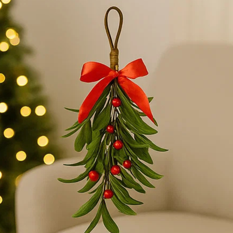 CHRISTMAS MISTLETOE HANGING DECO 35cm