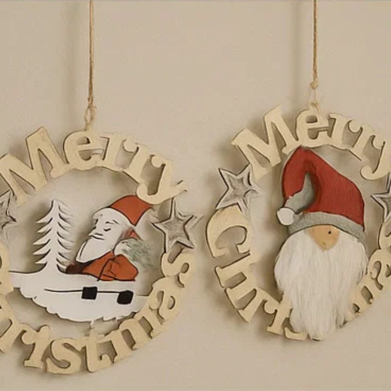 Christmas Whitewash Wreath Plaque 28cm