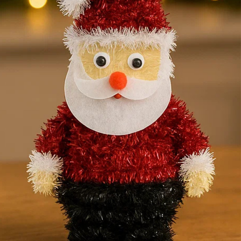 Tinsel Deco Santa 18cm