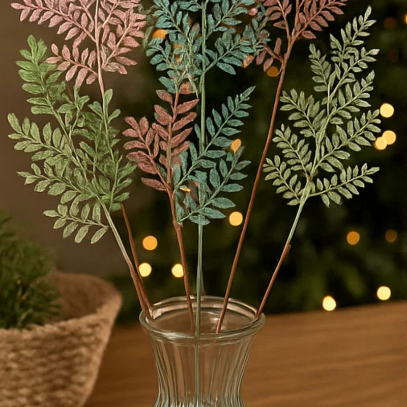 Glitter Leaf Spray 80cm Assorted