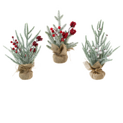 Christmas Tree W/Berry Snow Asstd 35cm – thumbnail
