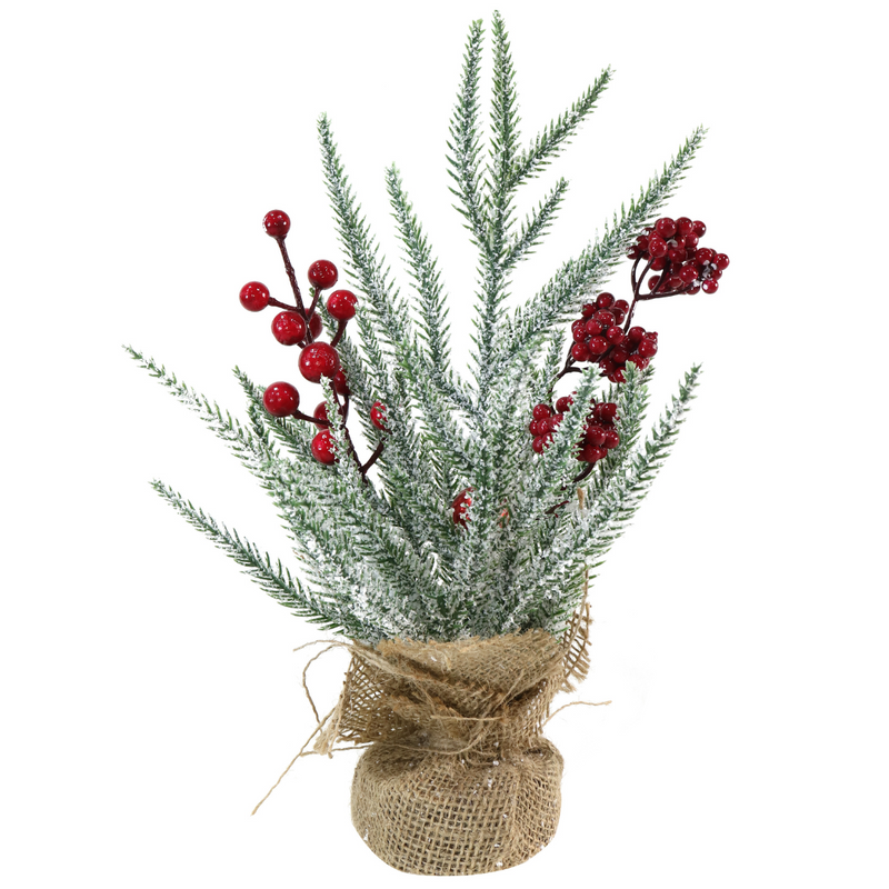 Christmas Tree W/Berry Snow Asstd 35cm