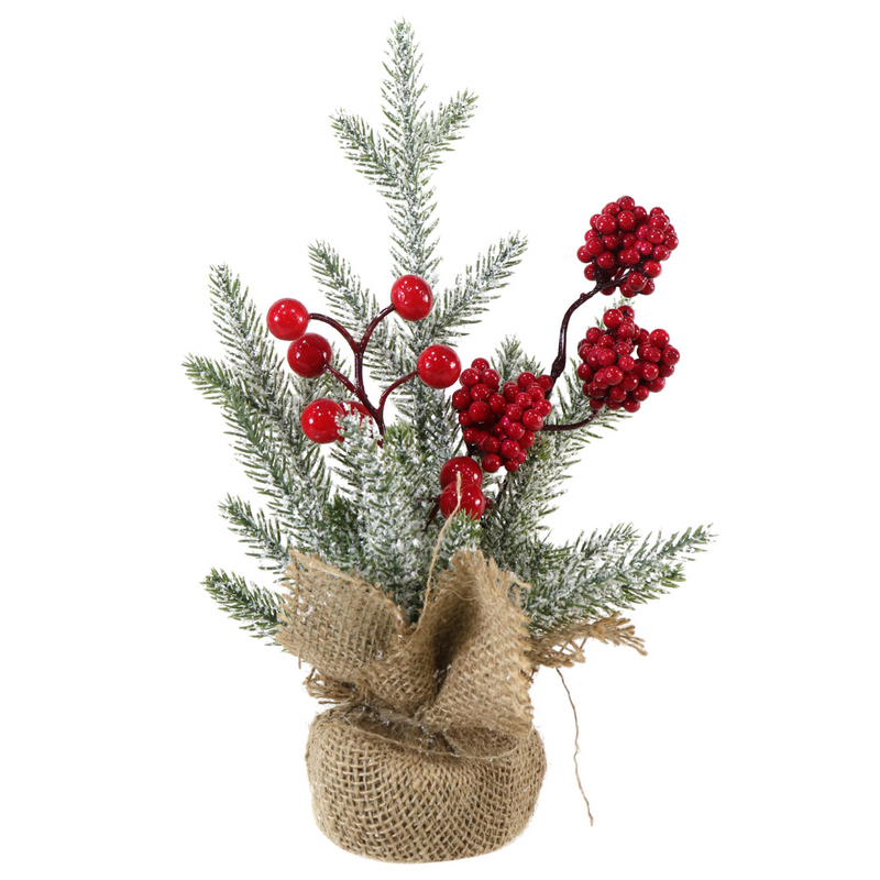 Christmas Tree W/Berry Snow Asstd 35cm