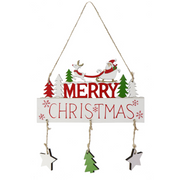 Hanging Merry Christmas Sign Asstd 17.5x19cm – thumbnail