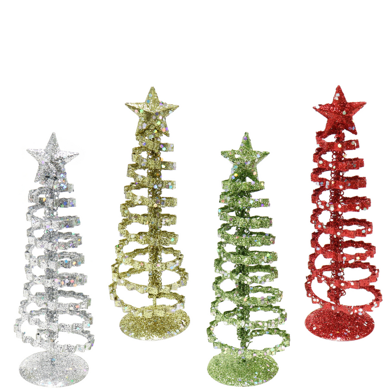 Glitter Spiral Tree Asstd 20cm