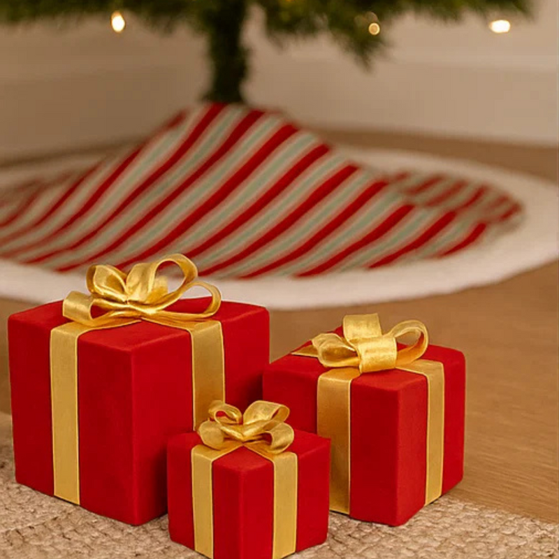 Velvet Presents Set Red-Gold 3pk