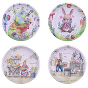 Metal Easter Plate with Decal 19cm 4 Asstd