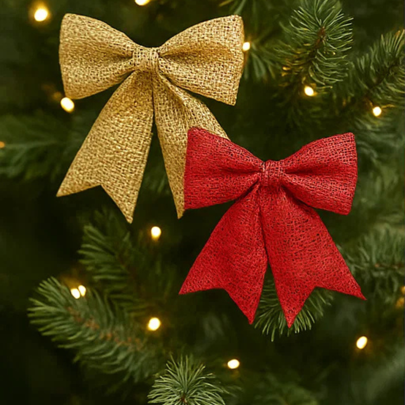 Hanging Glitter Mesh Bow 2pk