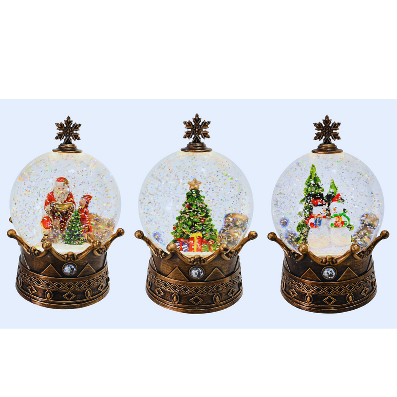 Glitter Swirl Musical Crown Globe USB Asstd