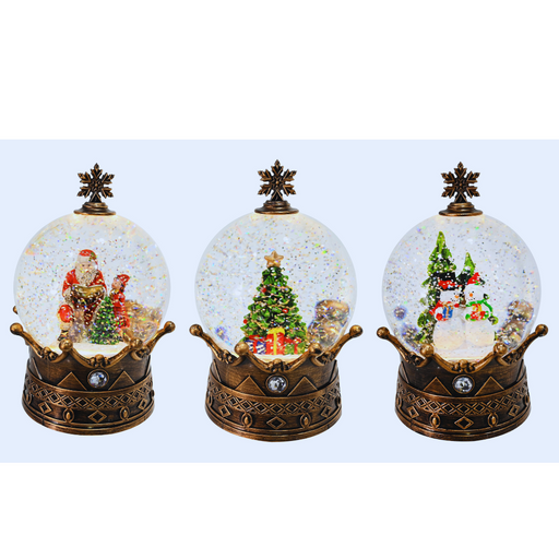 Glitter Swirl Musical Crown Globe USB Asstd