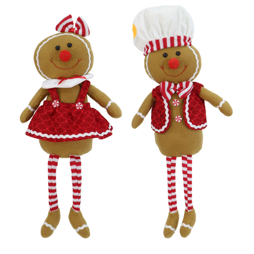 Gingerbread Candy Stripe Sitting Asstd 50cm
