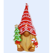 Ceramic Iced Gingerbread Gnome LED Timer Battery Operated