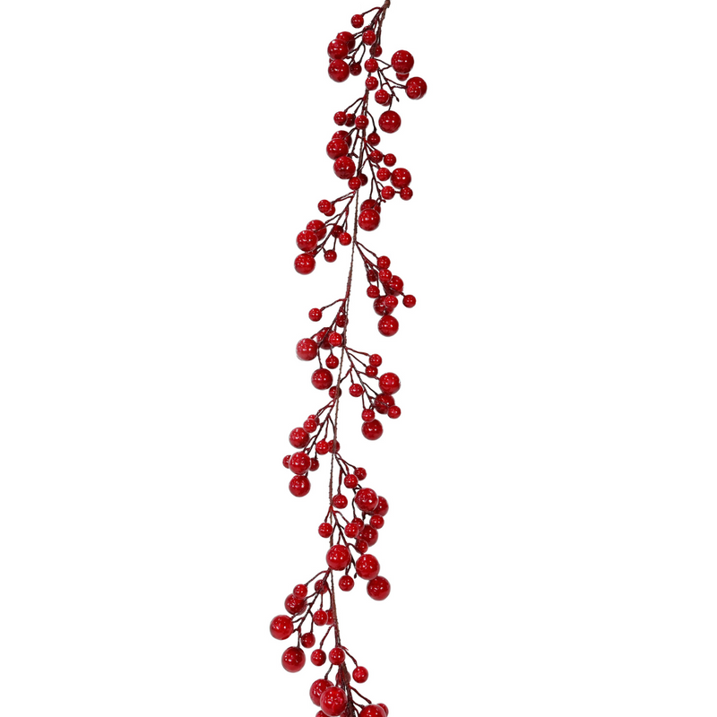 Glossy Jumbo Berry Garland 175cm