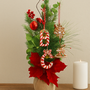 Potted Velvet Poinsettia Tree 50cm – thumbnail