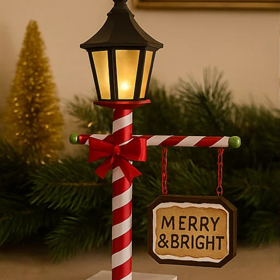 LED Metal Gingerbread Table Lamp / Festive Holiday Lighting Décor