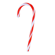 Red and white candy cane on a white background