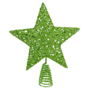 Green star-shaped ornament on a white background
