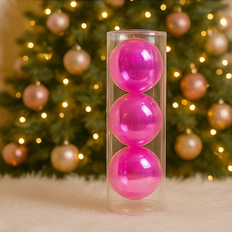 Iridescent Pearl Bauble 15cm 3pk