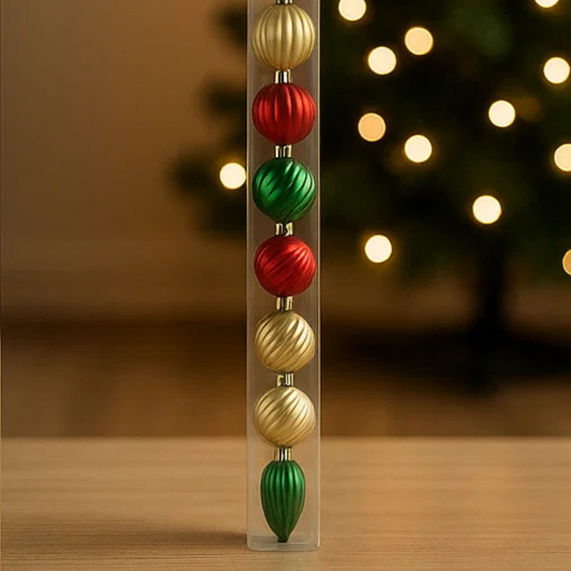 Baubles Ribbed 5cm 12pk