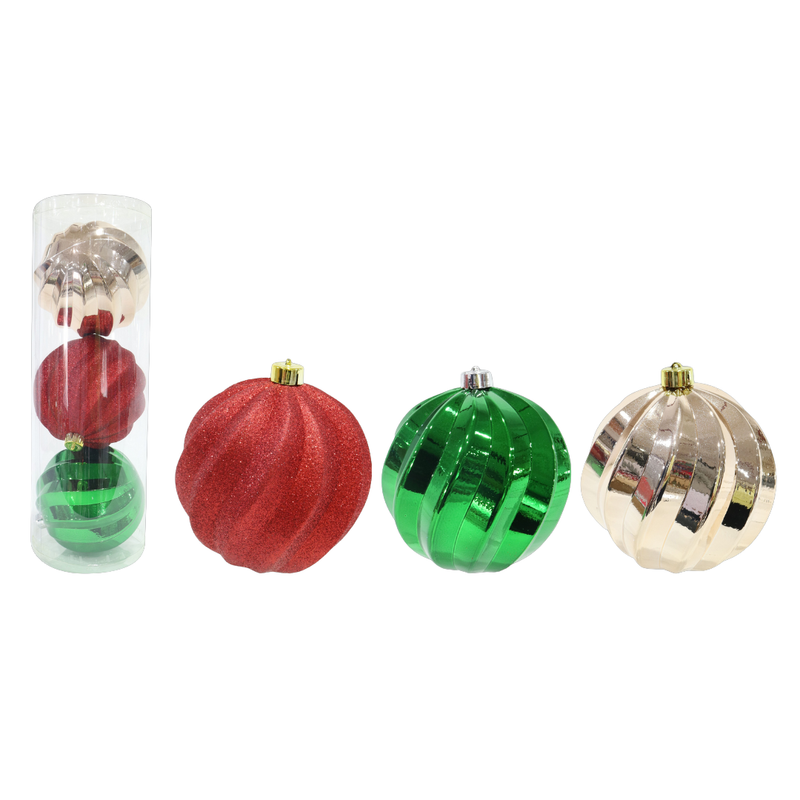 Classic Swirl Bauble 15cm 3pk