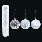 Baubles Silver 8cm 6pk