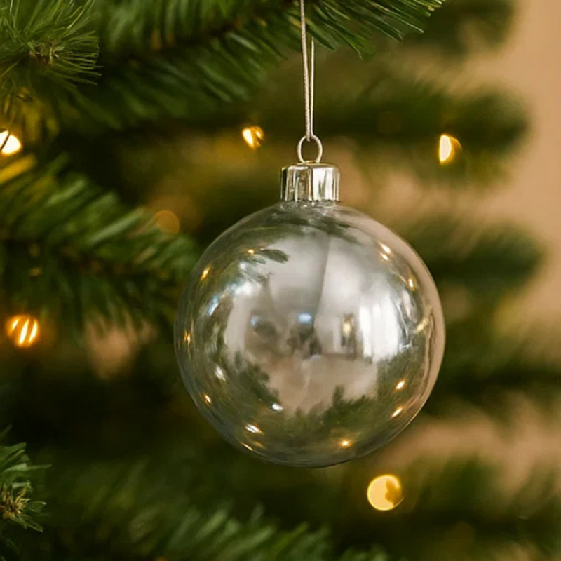 Baubles 8cm 6pk Silver