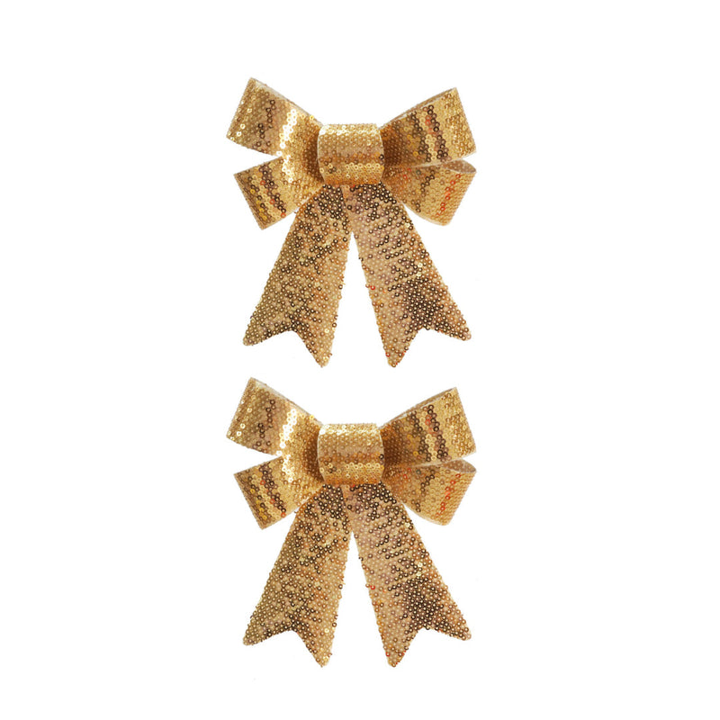 Sequin Bow 2pk Assorted 3