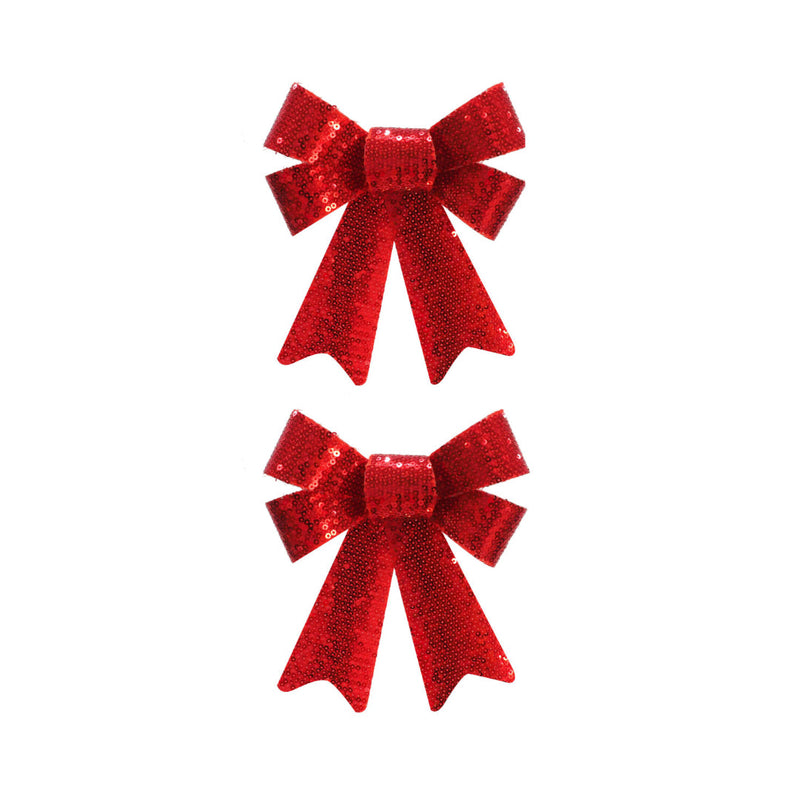 Sequin Bow 2pk Assorted 4